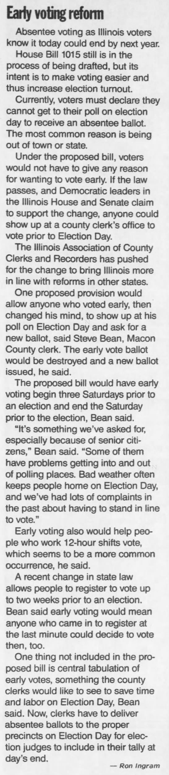 Early Voting Reform